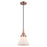 Innovations Caden Cone 1Lt 8" Cord Mini Pendant, Copper/White - 447-1P-AC-G41