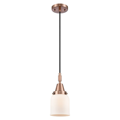 Innovations Caden Bell 1Lt 5" Cord Mini Pendant, Copper/White - 447-1P-AC-G51