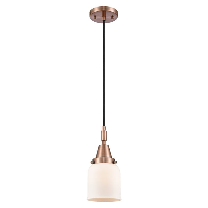 Innovations Caden Bell 1Lt 5" Cord Mini Pendant, Copper/White - 447-1P-AC-G51
