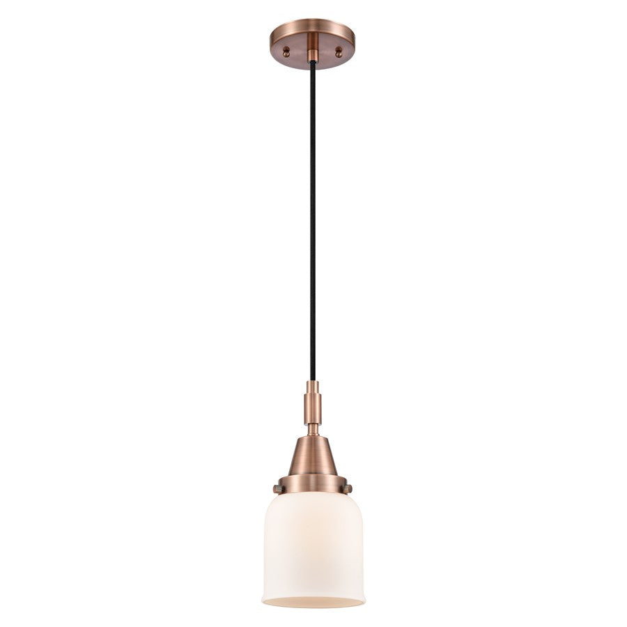 Innovations Caden Bell 1Lt 5" Cord Mini Pendant, Copper/White - 447-1P-AC-G51