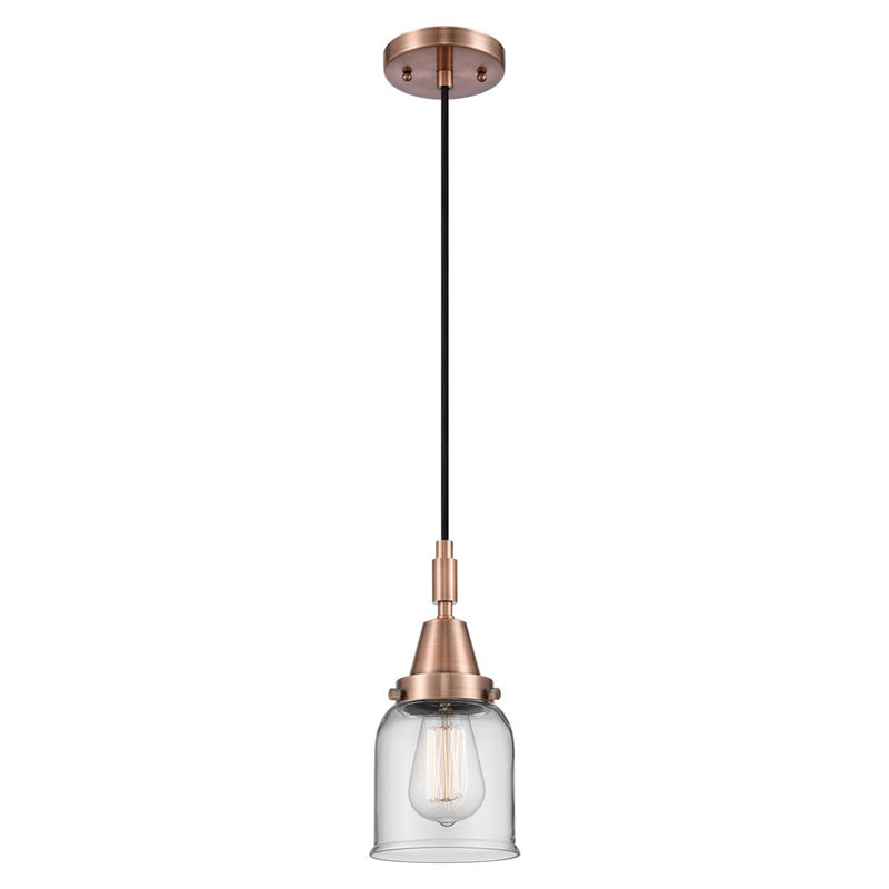 Innovations Caden Bell 1Lt 5" Cord Mini Pendant, Copper/Clear - 447-1P-AC-G52