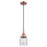 Innovations Caden Bell 1Lt 5" Cord Mini Pendant, Copper/Clear - 447-1P-AC-G52