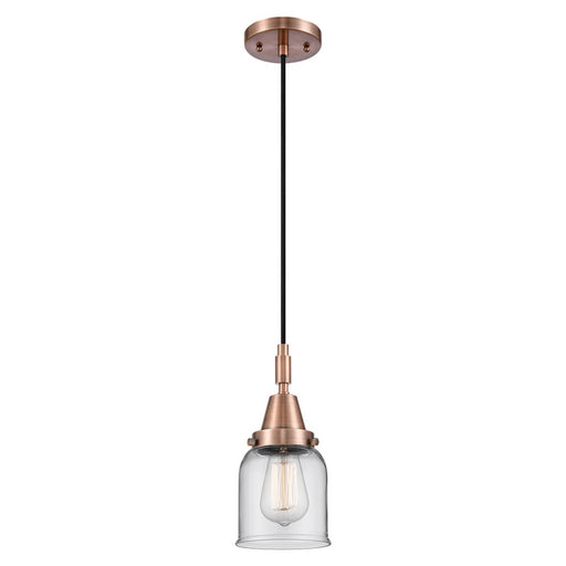 Innovations Caden Bell 1Lt 5" Cord Mini Pendant, Copper/Clear - 447-1P-AC-G52