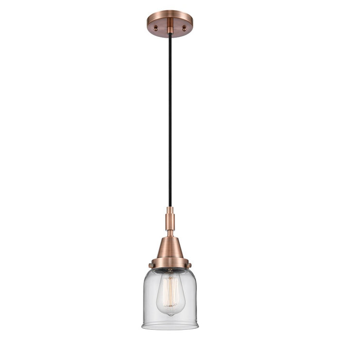 Innovations Caden Bell 1Lt 5" Cord Mini Pendant, Copper/Clear - 447-1P-AC-G52