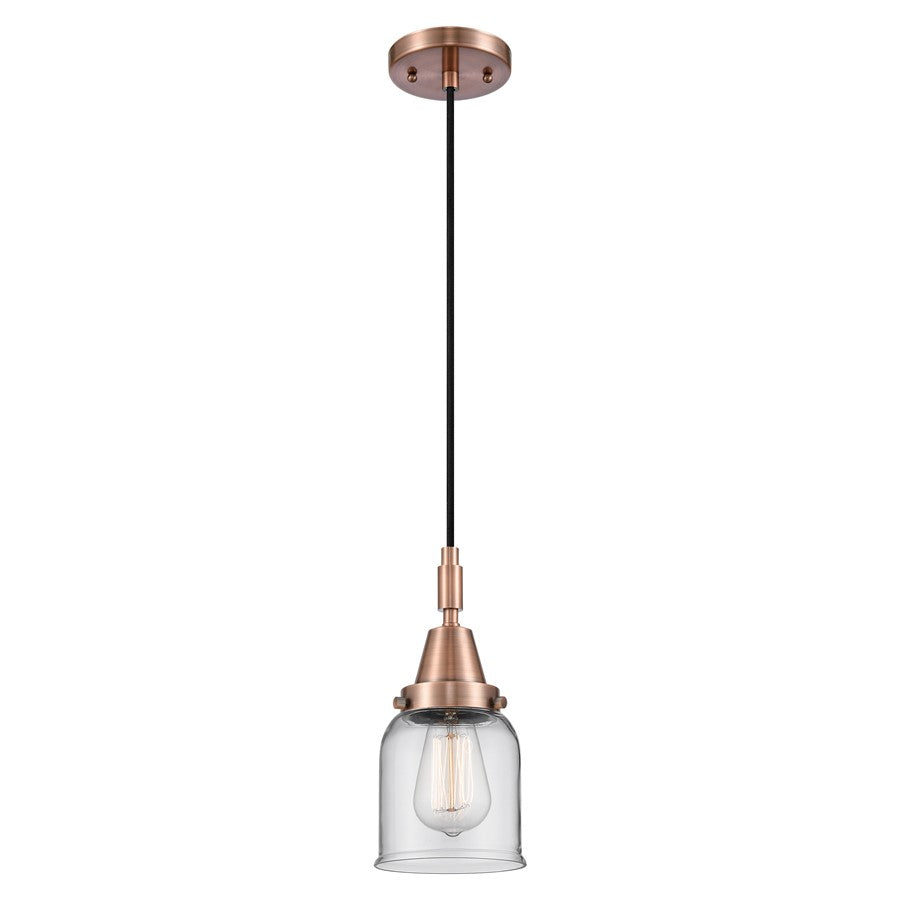 Innovations Caden Bell 1Lt 5" Cord Mini Pendant, Copper/Clear - 447-1P-AC-G52