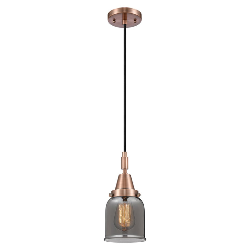 Innovations Caden Bell 1Lt 5" Cord Mini Pendant, Copper/Smoke - 447-1P-AC-G53