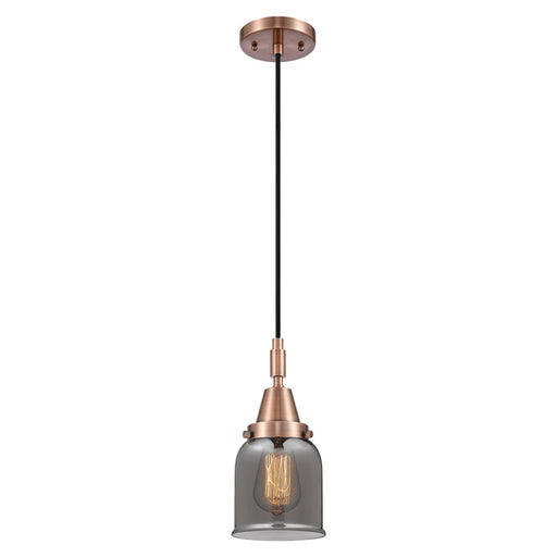 Innovations Caden Bell 1Lt 5" Cord Mini Pendant, Copper/Smoke - 447-1P-AC-G53