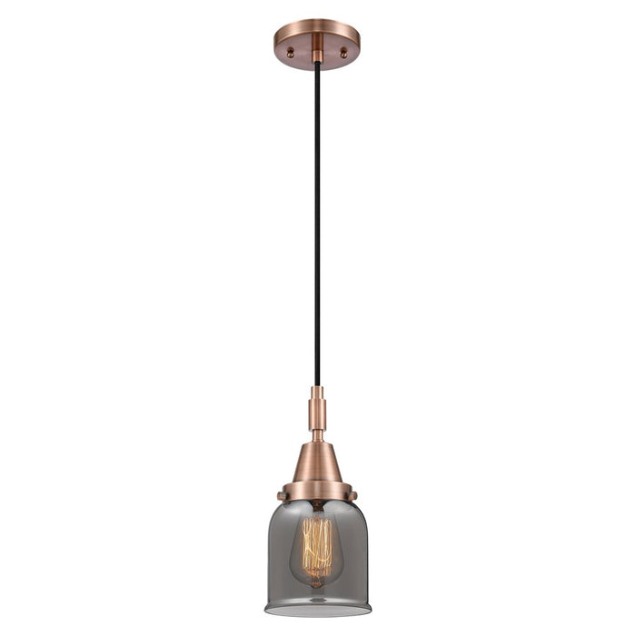 Innovations Caden Bell 1Lt 5" Cord Mini Pendant, Copper/Smoke - 447-1P-AC-G53