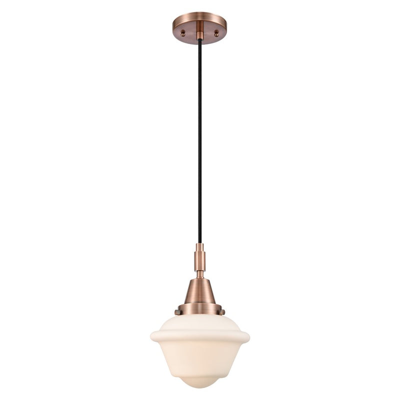Innovations Caden Oxford 1Lt 7" Cord Mini Pendant, Copper/White - 447-1P-AC-G531