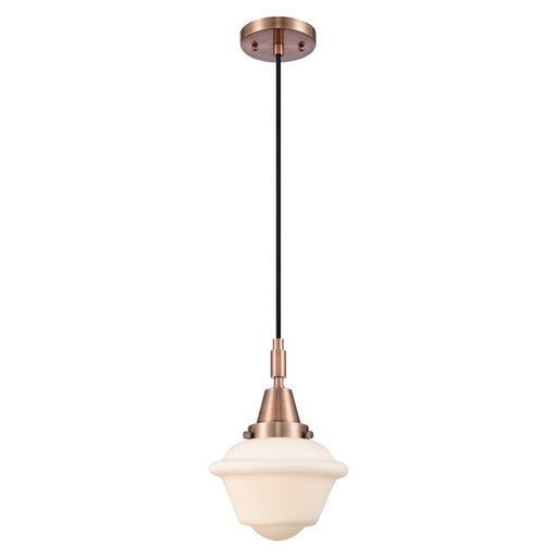 Innovations Caden Oxford 1Lt 7" Cord Mini Pendant, Copper/White - 447-1P-AC-G531