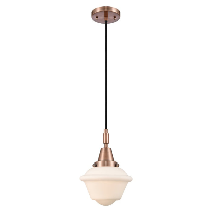 Innovations Caden Oxford 1Lt 7" Cord Mini Pendant, Copper/White - 447-1P-AC-G531