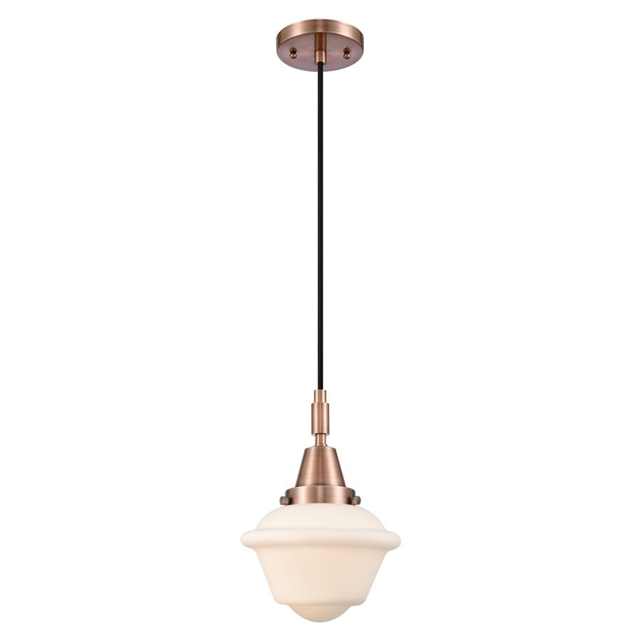Innovations Caden Oxford 1Lt 7" Cord Mini Pendant, Copper/White - 447-1P-AC-G531