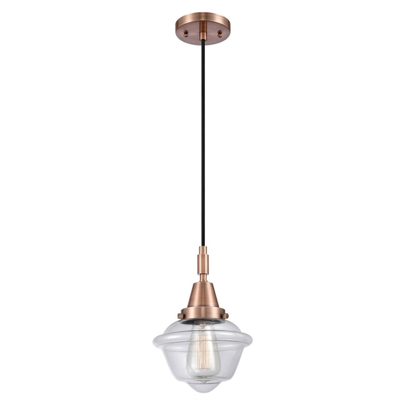 Innovations Caden Oxford 1Lt 7" Cord Mini Pendant, Copper/Clear