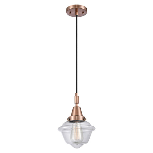 Innovations Caden Oxford 1Lt 7" Cord Mini Pendant, Copper/Clear