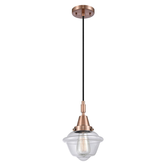Innovations Caden Oxford 1Lt 7" Cord Mini Pendant, Copper/Clear