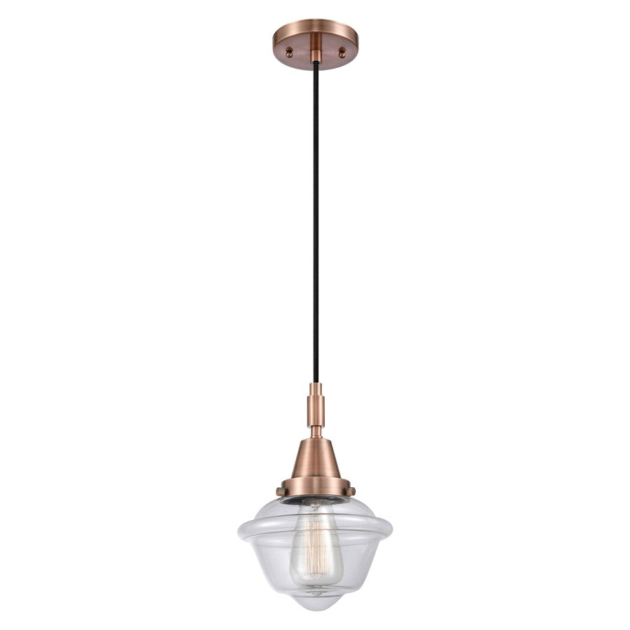 Innovations Caden Oxford 1Lt 7" Cord Mini Pendant, Copper/Clear