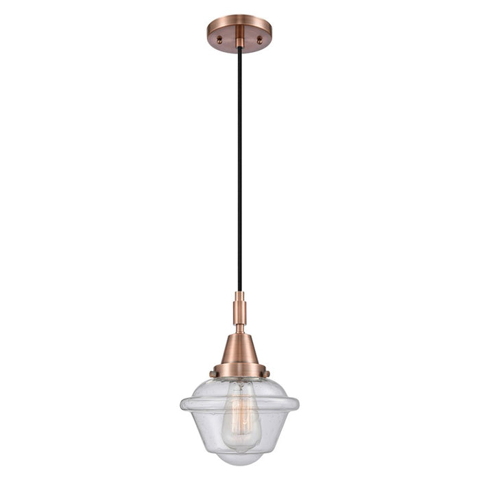 Innovations Caden Oxford 1Lt 7" Cord Mini Pendant, Copper/Seedy - 447-1P-AC-G534