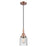 Innovations Caden Bell 1Lt 5" Cord Mini Pendant, Copper/Seedy - 447-1P-AC-G54