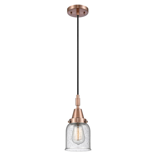 Innovations Caden Bell 1Lt 5" Cord Mini Pendant, Copper/Seedy - 447-1P-AC-G54