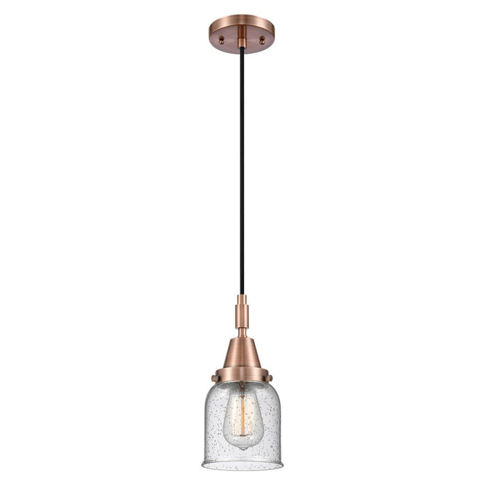 Innovations Caden Bell 1Lt 5" Cord Mini Pendant, Copper/Seedy - 447-1P-AC-G54