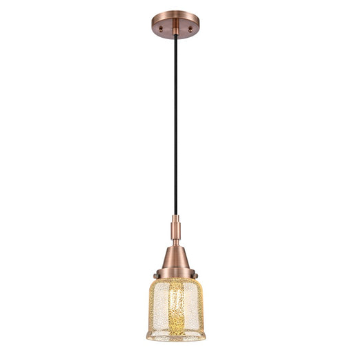 Innovations Caden Bell 1Lt 5" Cord Mini Pendant, Copper/Silver - 447-1P-AC-G58