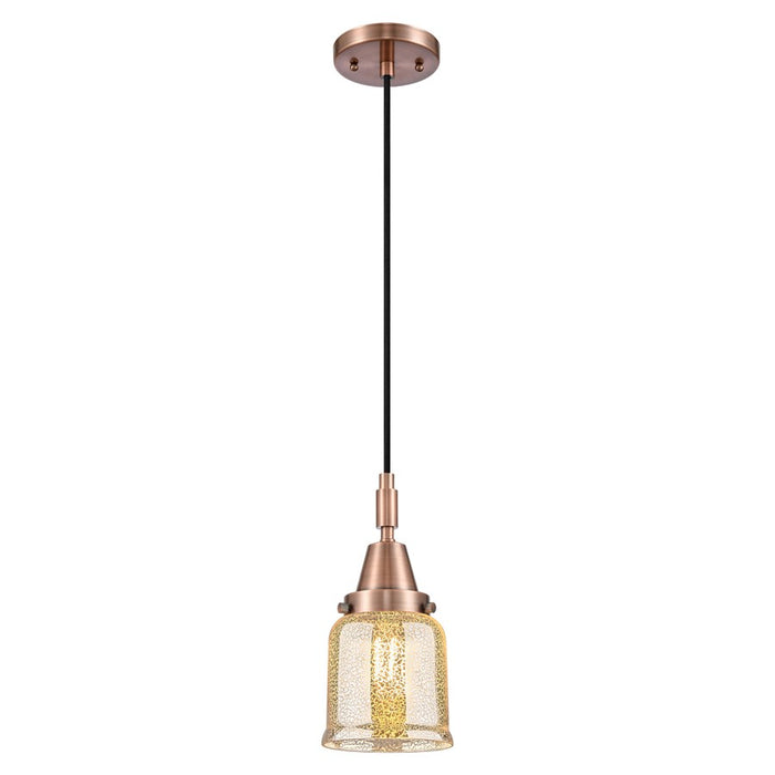 Innovations Caden Bell 1Lt 5" Cord Mini Pendant, Copper/Silver - 447-1P-AC-G58