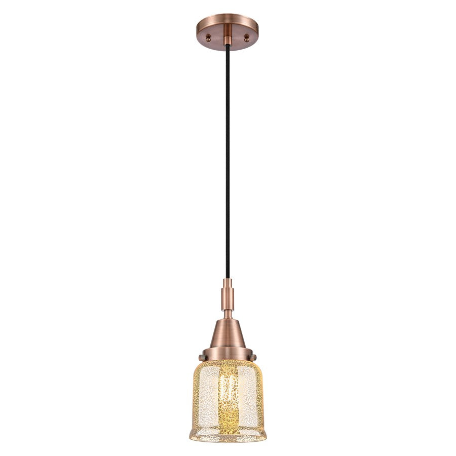 Innovations Caden Bell 1Lt 5" Cord Mini Pendant, Copper/Silver - 447-1P-AC-G58