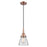 Innovations Caden Cone 1Lt 6" Cord Mini Pendant, Copper/Clear - 447-1P-AC-G62