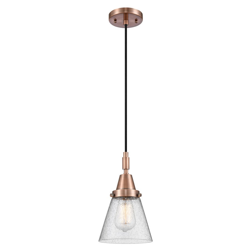 Innovations Caden Cone 1Lt 6" Cord Mini Pendant, Copper/Seedy - 447-1P-AC-G64