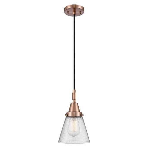 Innovations Caden Cone 1Lt 6" Cord Mini Pendant, Copper/Seedy - 447-1P-AC-G64