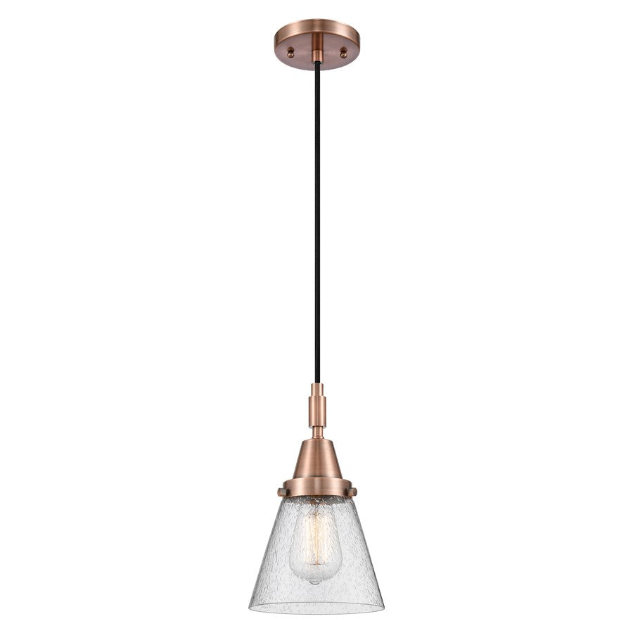 Innovations Caden Cone 1Lt 6" Cord Mini Pendant, Copper/Seedy - 447-1P-AC-G64