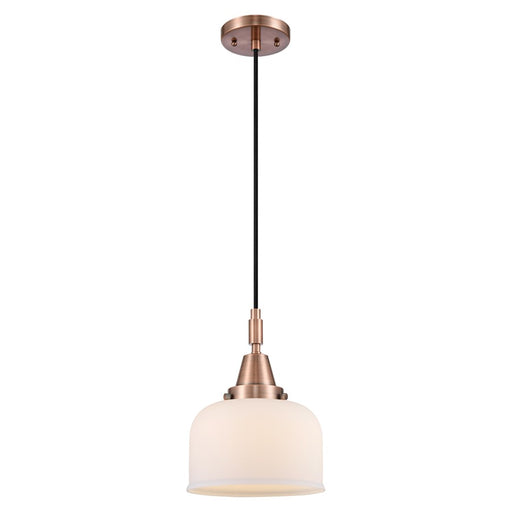 Innovations Caden Bell 1Lt 8" Cord Mini Pendant, Copper/White - 447-1P-AC-G71