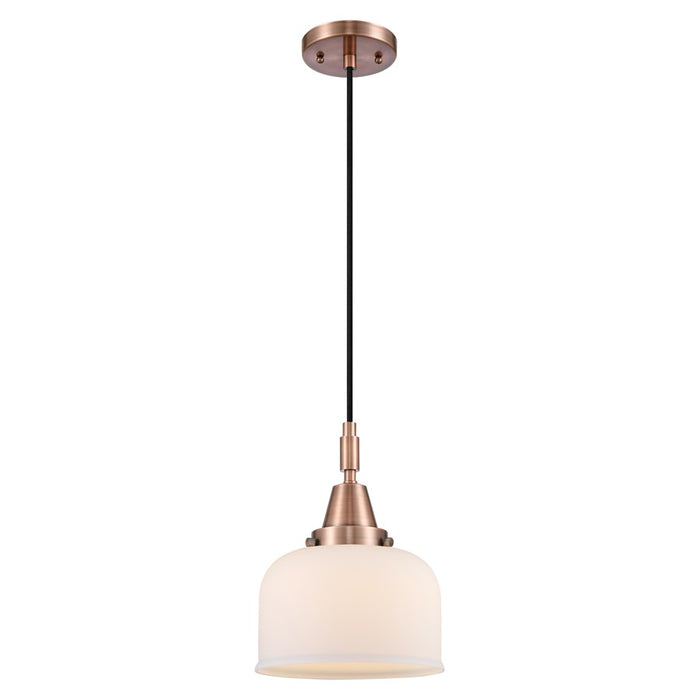 Innovations Caden Bell 1Lt 8" Cord Mini Pendant, Copper/White - 447-1P-AC-G71