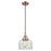 Innovations Caden Bell 1Lt 8" Cord Mini Pendant, Copper/Clear - 447-1P-AC-G72