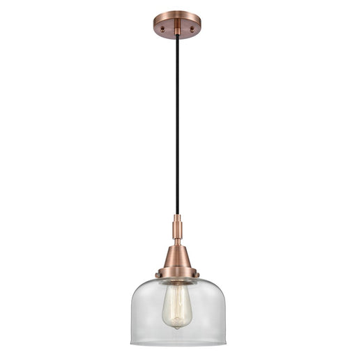 Innovations Caden Bell 1Lt 8" Cord Mini Pendant, Copper/Clear - 447-1P-AC-G72