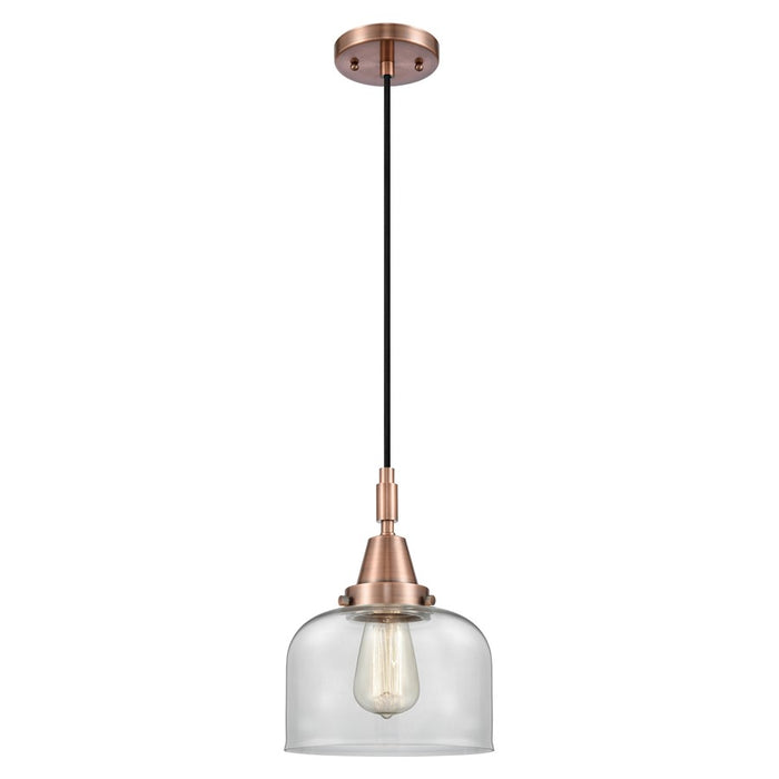 Innovations Caden Bell 1Lt 8" Cord Mini Pendant, Copper/Clear - 447-1P-AC-G72