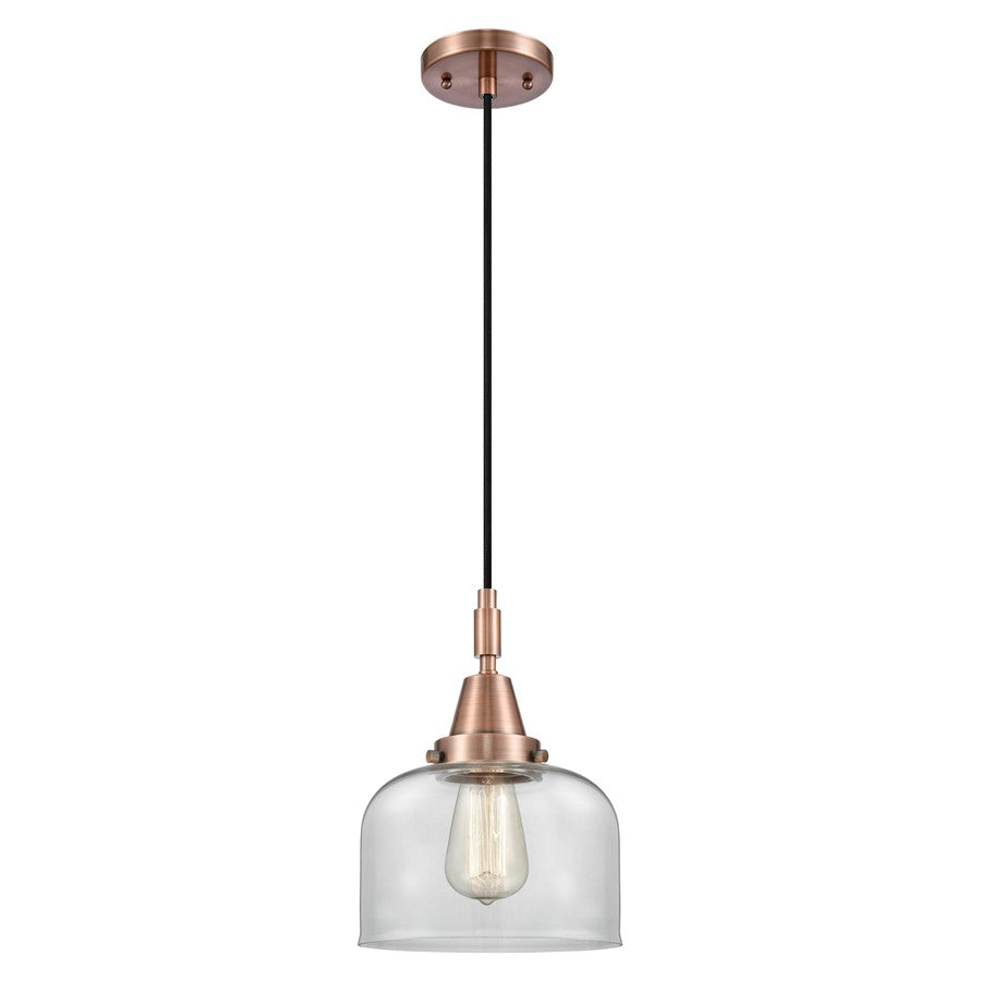 Innovations Caden Bell 1Lt 8" Cord Mini Pendant, Copper/Clear - 447-1P-AC-G72