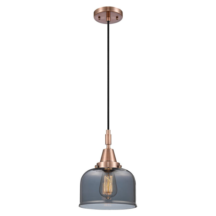 Innovations Caden Bell 1Lt 8" Cord Mini Pendant, Copper/Smoke - 447-1P-AC-G73