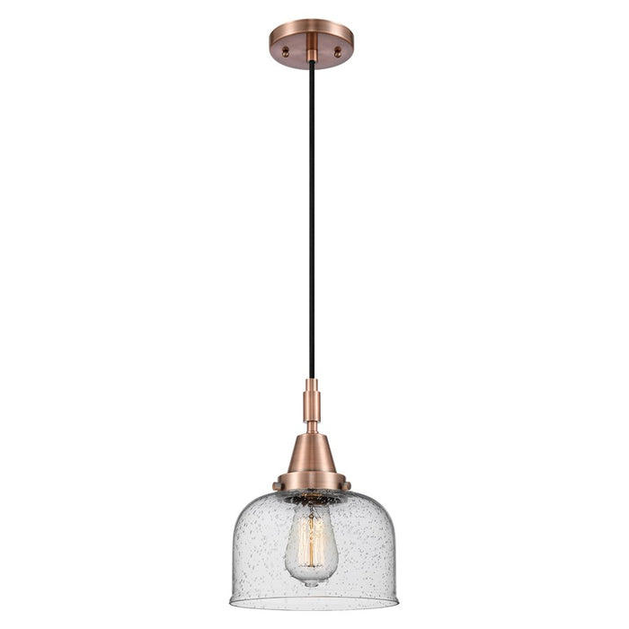 Innovations Caden Bell 1Lt 8" Cord Mini Pendant, Copper/Seedy - 447-1P-AC-G74