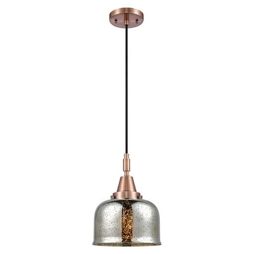 Innovations Caden Bell 1Lt 8" Cord Mini Pendant, Copper/Silver - 447-1P-AC-G78