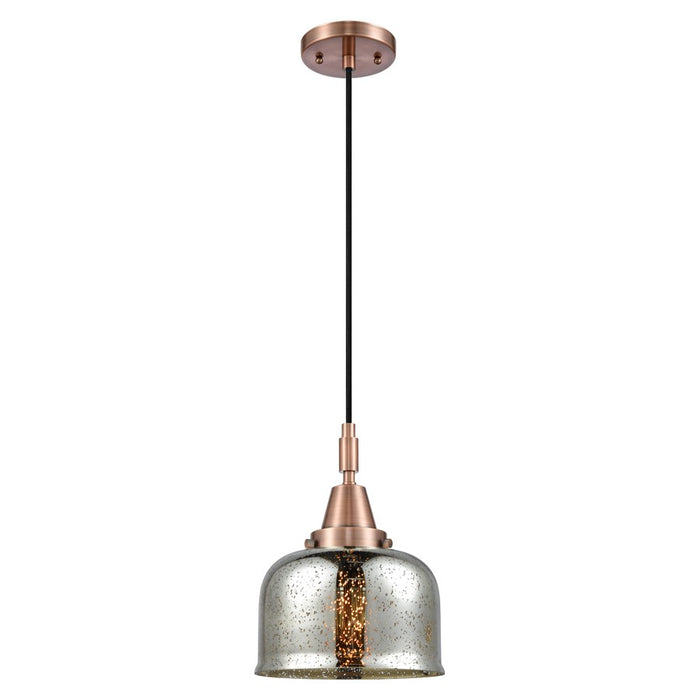 Innovations Caden Bell 1Lt 8" Cord Mini Pendant, Copper/Silver - 447-1P-AC-G78