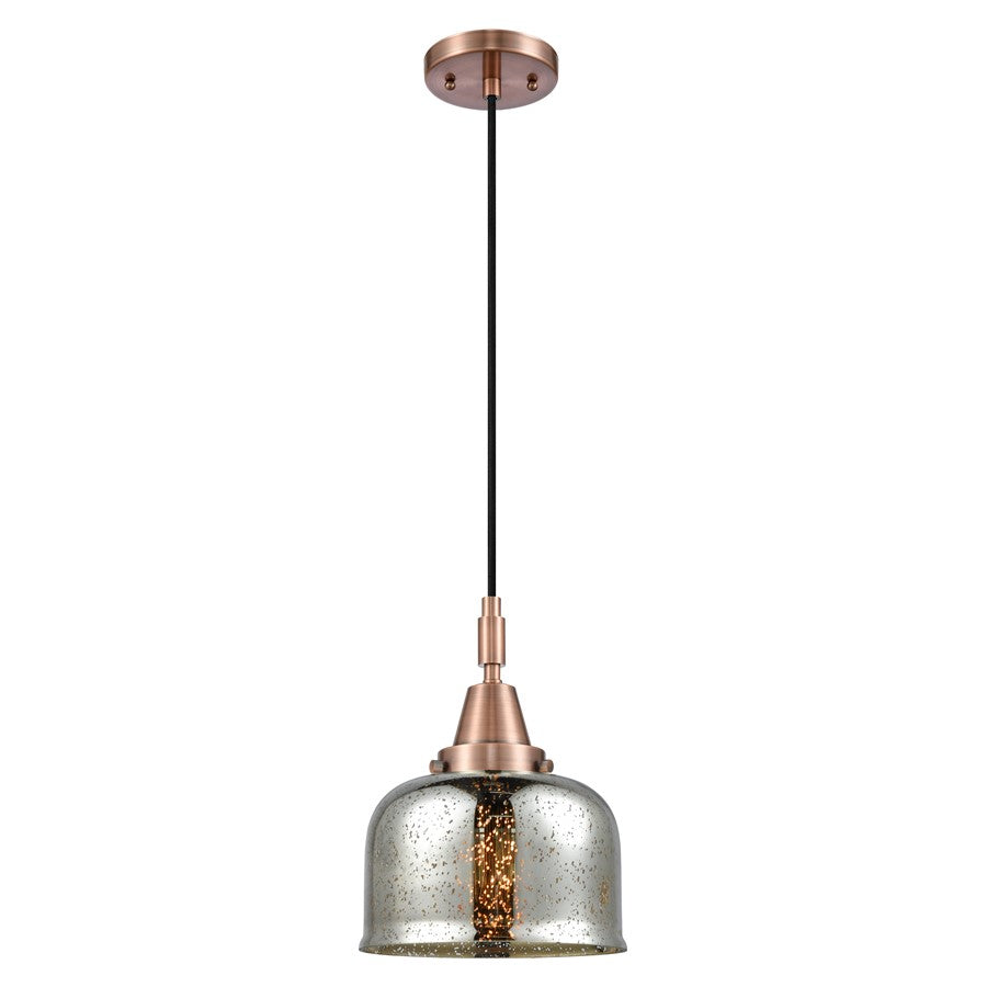 Innovations Caden Bell 1Lt 8" Cord Mini Pendant, Copper/Silver - 447-1P-AC-G78