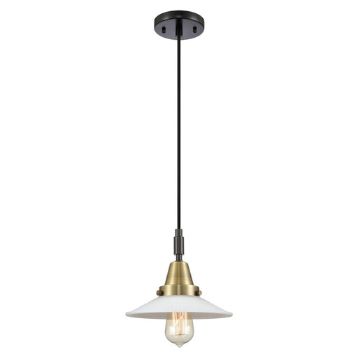Innovations Caden 1Lt 9" Cord Mini Pendant, Black Brass/White - 447-1P-BAB-G1