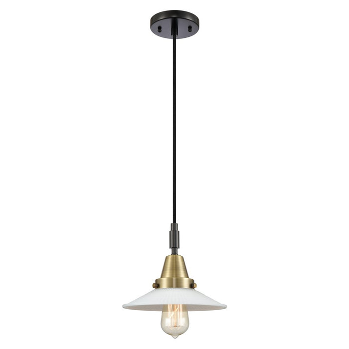 Innovations Caden 1Lt 9" Cord Mini Pendant, Black Brass/White - 447-1P-BAB-G1