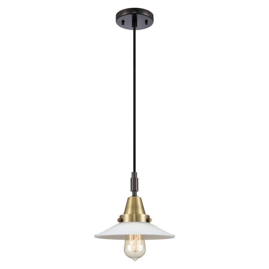 Innovations Caden 1Lt 9" Cord Mini Pendant, Black Brass/White - 447-1P-BAB-G1
