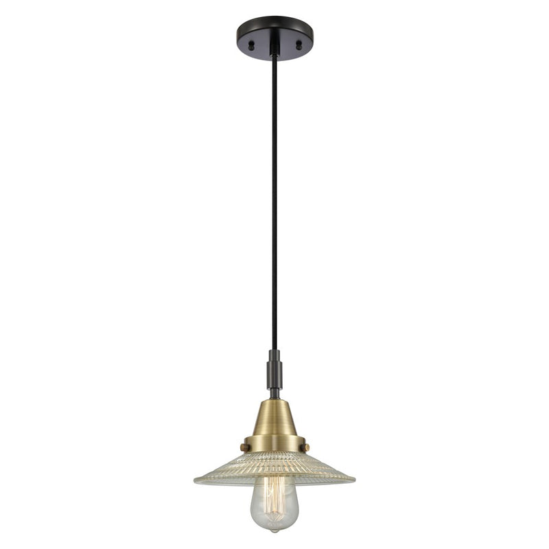 Innovations Caden 1Lt 9" Cord Mini Pendant, Black Brass/Clear - 447-1P-BAB-G2