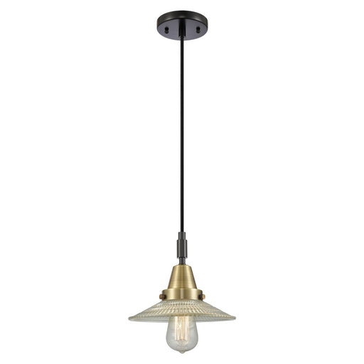 Innovations Caden 1Lt 9" Cord Mini Pendant, Black Brass/Clear - 447-1P-BAB-G2