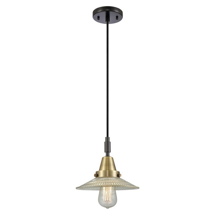 Innovations Caden 1Lt 9" Cord Mini Pendant, Black Brass/Clear - 447-1P-BAB-G2