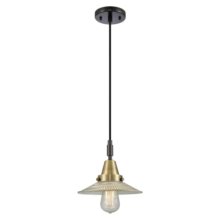 Innovations Caden 1Lt 9" Cord Mini Pendant, Black Brass/Clear - 447-1P-BAB-G2