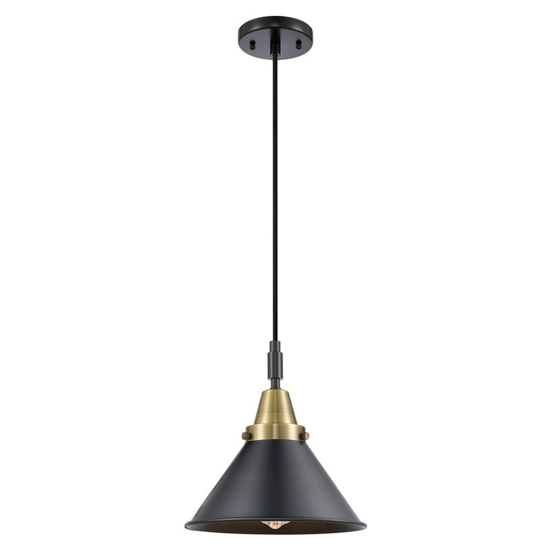Innovations Caden Briarcliff 10" Cord Mini Pendant, BKBS/BK - 447-1P-BAB-M10-BK